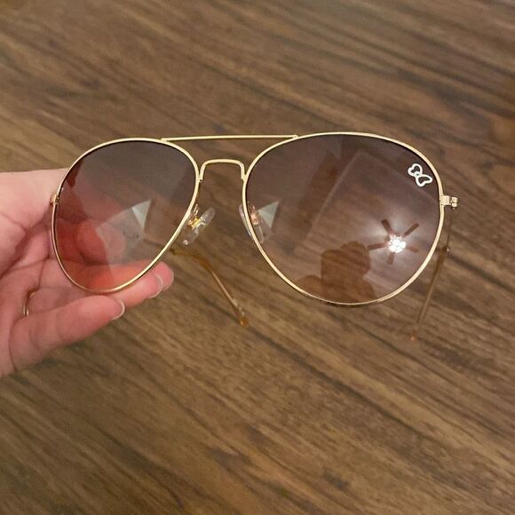 Disney Minnie Mouse Aviators Rose Pink Lenses Golden Rim RARE - Picture 8 of 9